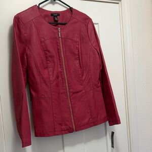 Alfani Women's Bold Magenta Pleather Jacket